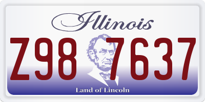 IL license plate Z987637