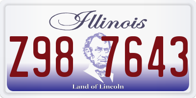 IL license plate Z987643