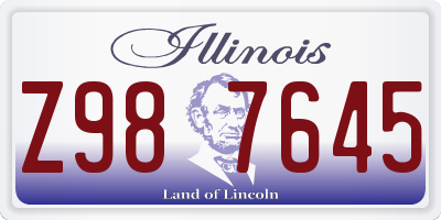 IL license plate Z987645