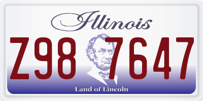 IL license plate Z987647