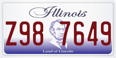 IL license plate Z987649