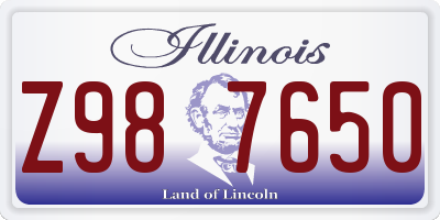 IL license plate Z987650