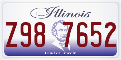 IL license plate Z987652