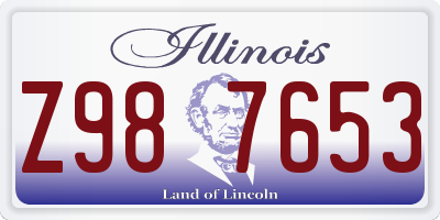 IL license plate Z987653