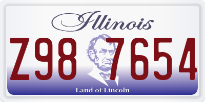 IL license plate Z987654