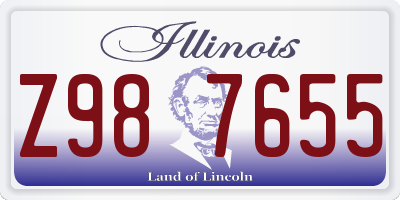 IL license plate Z987655