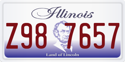 IL license plate Z987657