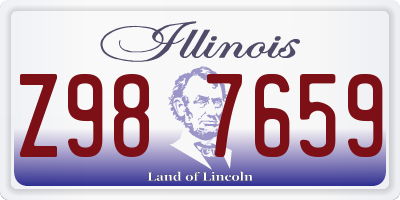 IL license plate Z987659