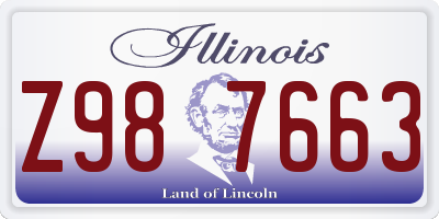 IL license plate Z987663