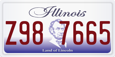 IL license plate Z987665