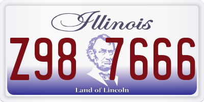 IL license plate Z987666