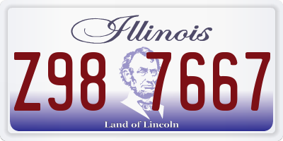 IL license plate Z987667