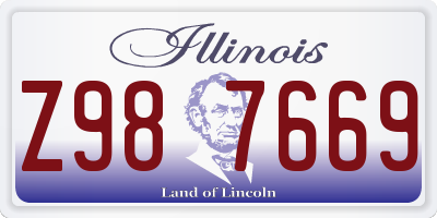 IL license plate Z987669