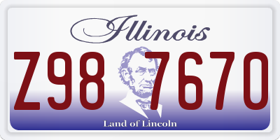 IL license plate Z987670