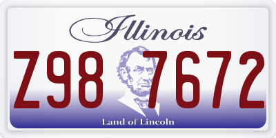 IL license plate Z987672