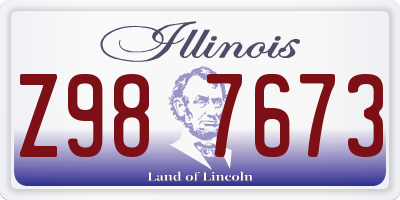 IL license plate Z987673