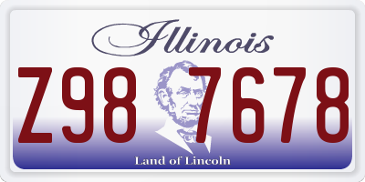 IL license plate Z987678