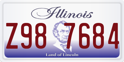 IL license plate Z987684