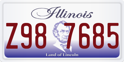 IL license plate Z987685