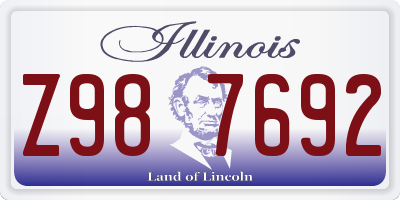 IL license plate Z987692