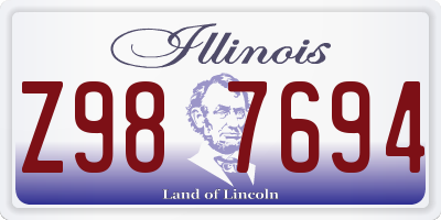 IL license plate Z987694