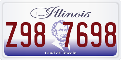 IL license plate Z987698