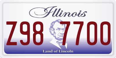 IL license plate Z987700