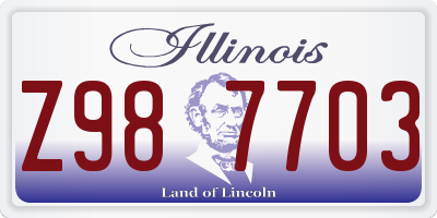 IL license plate Z987703