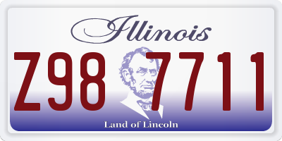 IL license plate Z987711