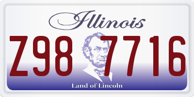 IL license plate Z987716