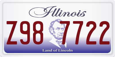 IL license plate Z987722