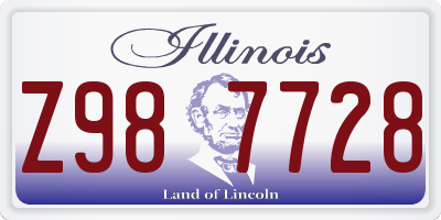 IL license plate Z987728