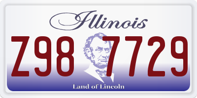 IL license plate Z987729