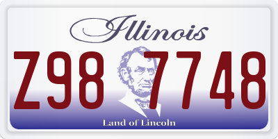 IL license plate Z987748