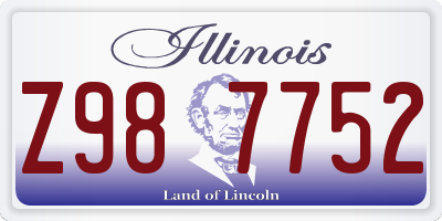 IL license plate Z987752