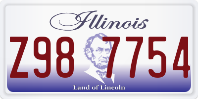 IL license plate Z987754