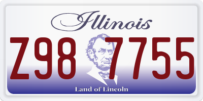 IL license plate Z987755