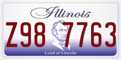 IL license plate Z987763