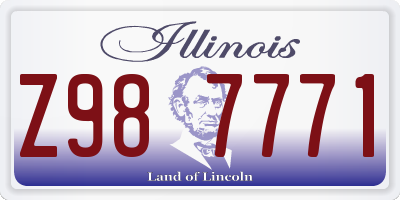 IL license plate Z987771