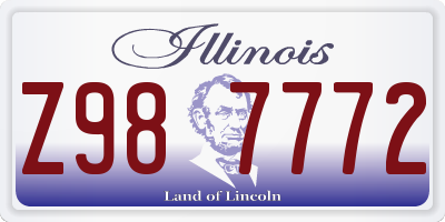 IL license plate Z987772