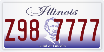 IL license plate Z987777