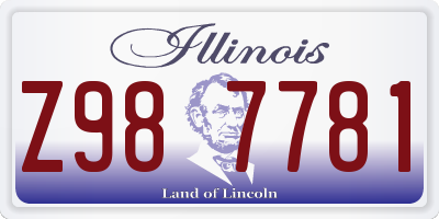 IL license plate Z987781