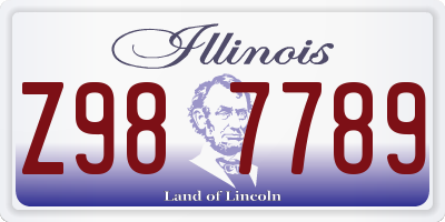 IL license plate Z987789