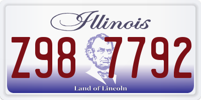 IL license plate Z987792