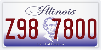 IL license plate Z987800