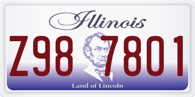 IL license plate Z987801