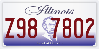 IL license plate Z987802