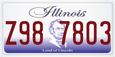 IL license plate Z987803