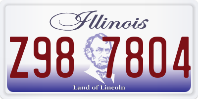 IL license plate Z987804