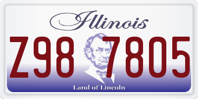 IL license plate Z987805